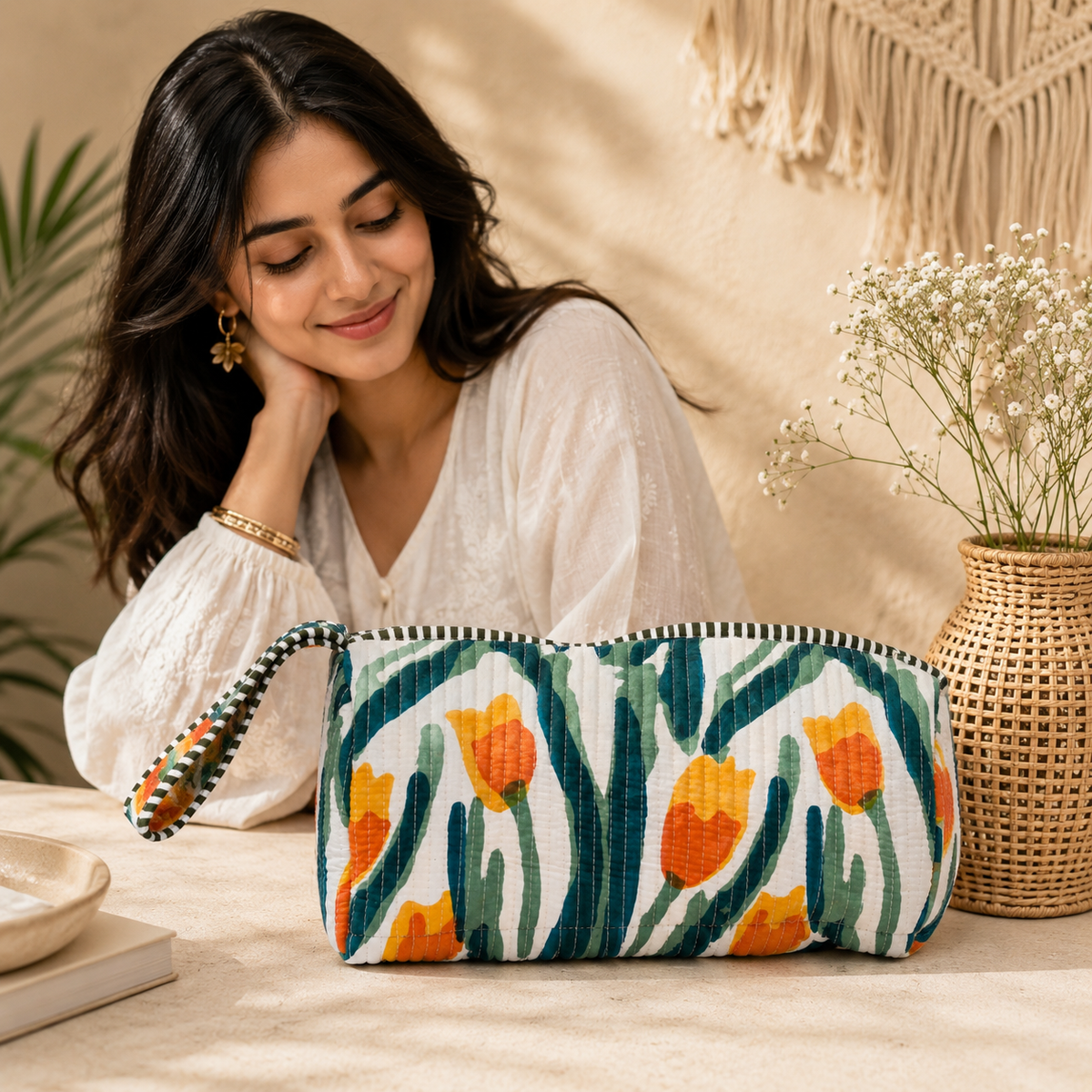 Dyson Bag - Tulips on Stripes