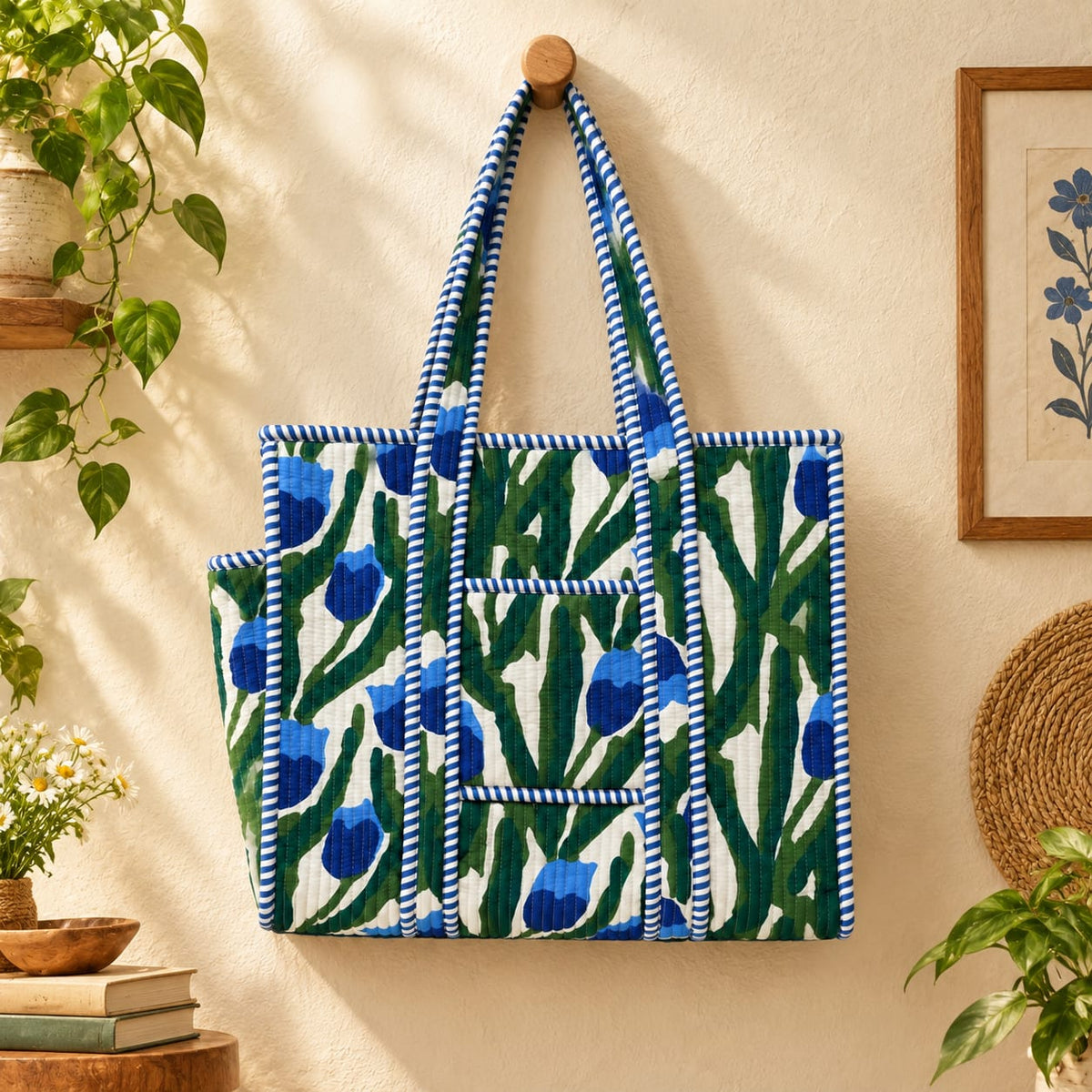 Blue Tulip Large Tote Bag