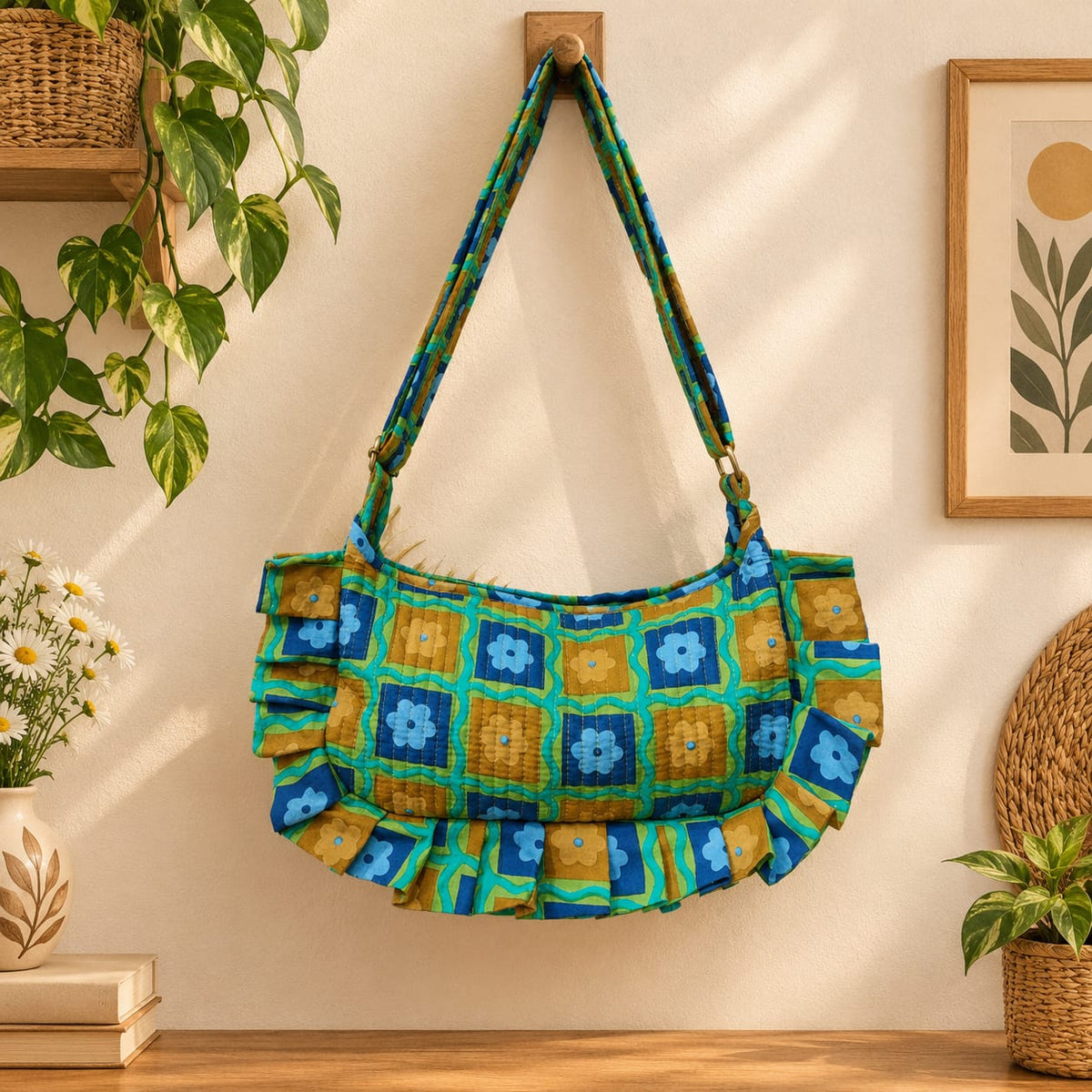 Sling Bag - Mix Flora Checks