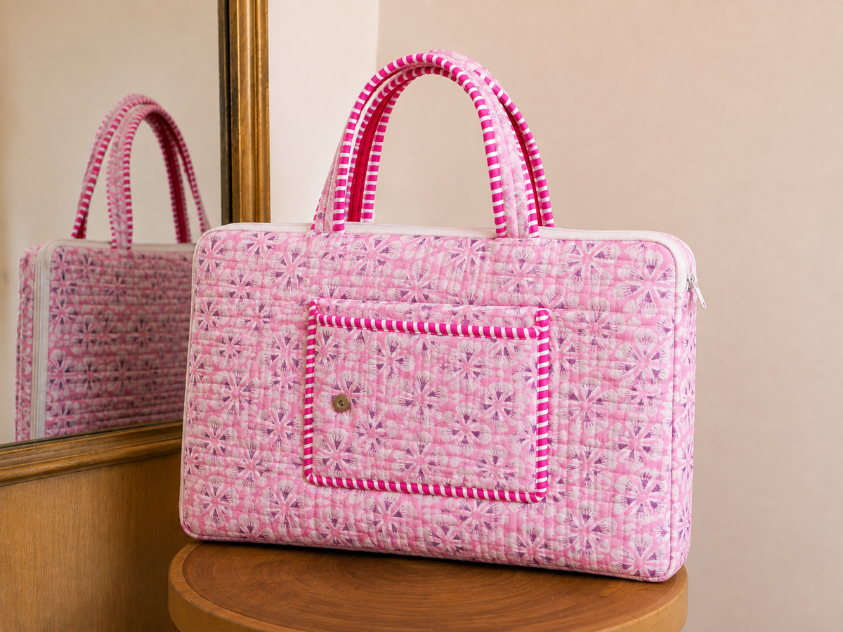 Laptop Bag - Pink Floral
