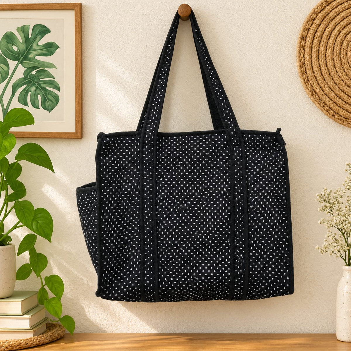 White Dot Tote Bag