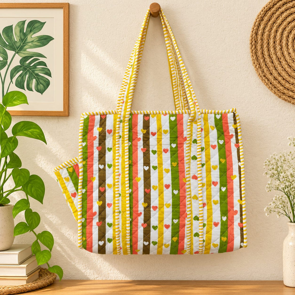 Mini Heart Mix Color Tote Bag